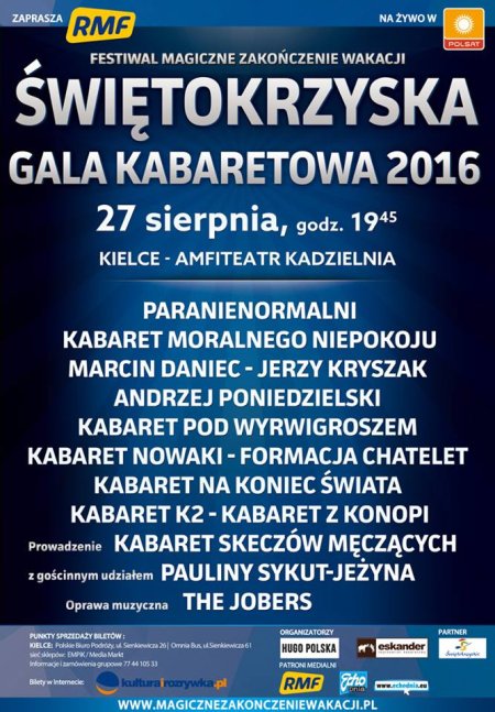 Festiwal Magiczne Zakończenie Wakacji z Polsatem i RMF FM Kielce 2016 - dzień 1 - kabaret