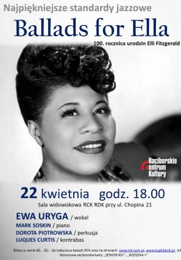 „Ballads for Ella'' -  Ewa Uryga, Dorota Piotrowska, Mark Soskin, Luques Curtis - koncert