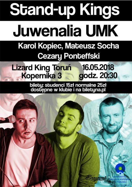Stand-up Kings - Juwenalia UMK: Karol Kopiec, Mateusz Socha i Cezary Ponttefski - stand-up